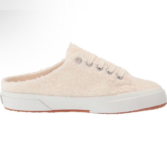 NWT - Superga Ecru Faux Shearling Slip-ons - Size 8.5 - Picture 3 of 6